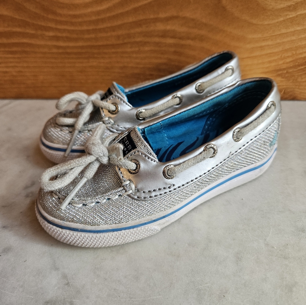 Sperry slide on shoes sltoddler girls size 7 silver